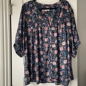 NWOT loft plus size relaxed fit floral blouse